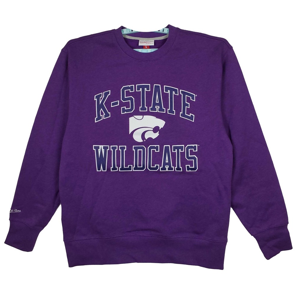 Kansas State Wildcats Mitchell & Ness NCAA Large Sweatshirt Purple NWT‎